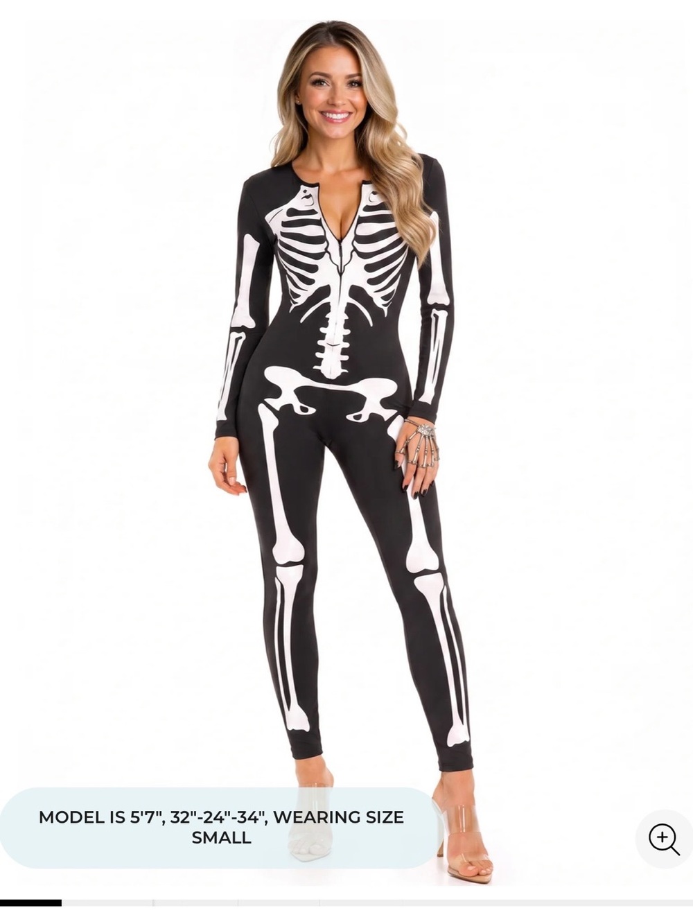 Tipsy Elves Black & White Skeleton Print Jumpsuit